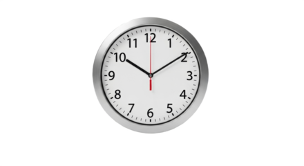 Round wall Clock isolated, PNG 