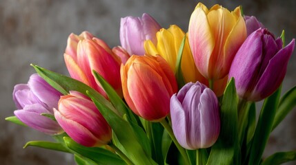 Fototapeta premium Close-up of Beautiful Fresh Spring Tulips