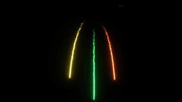 Energetic abstract colorful light streams flow on a dark background vibrant glowing neon lines with digital particles creating a dynamic motion graphics visual