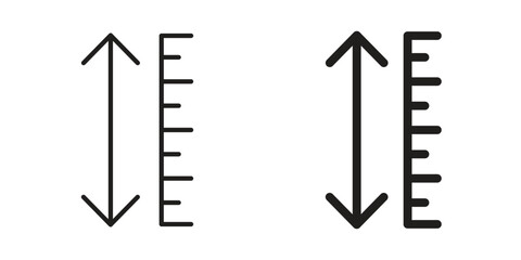 Adjustable height icon concept outline symbol design. Simple element illustration.