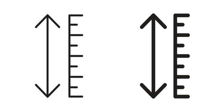 Adjustable height icon concept outline symbol design. Simple element illustration.