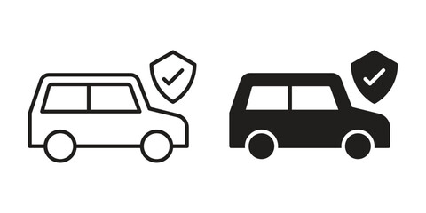 Car insurance icon concept outline symbol design. Simple element illustration.