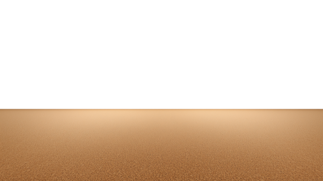 Vast desert landscape with finely textured light brown sand and subtle wind-formed ripples on transparent background