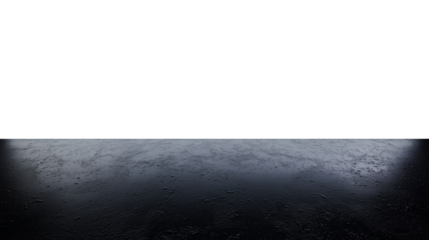 Serene landscape with calm blue sky and reflective water body on transparent background