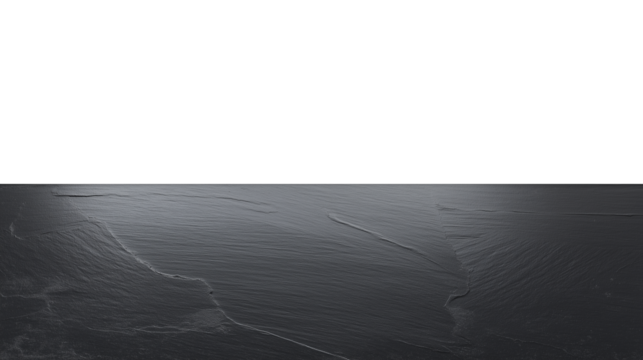 Aerial view of a dramatic coastal landscape with an expansive ocean and jagged rocky coastline on transparent background