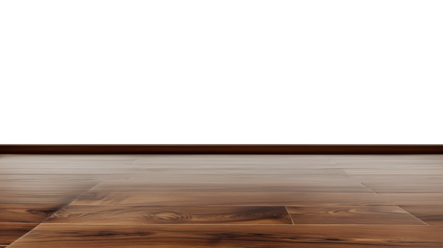 Close-up of wooden floor with natural grain pattern on transparent background