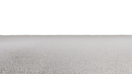 Vast open field with light-colored particles and distant horizon on transparent background