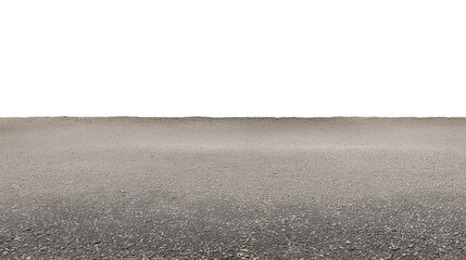 Endless asphalt road with scattered puddles and a distant horizon, transparent background