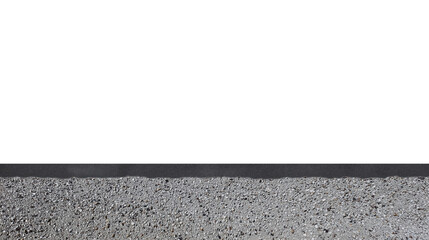 Close-up of asphalt or concrete road surface with transparent background