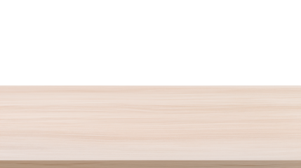 Tranquil sunlit shoreline with fine light-colored sand and pale blue sky on transparent background