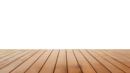 Minimalist wooden floor with light brown planks and transparent background