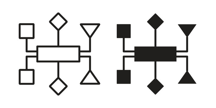 Flowchart icon concept outline symbol design. Simple element illustration.