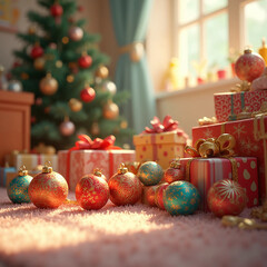 christmas tree and gifts