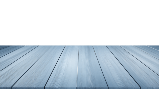 Close-up of parallel light blue wooden planks with visible grain patterns on transparent background