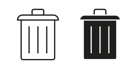Garbage icon concept outline symbol design. Simple element illustration.