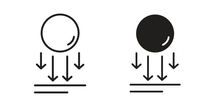 Gravity icon concept outline symbol design. Simple element illustration.