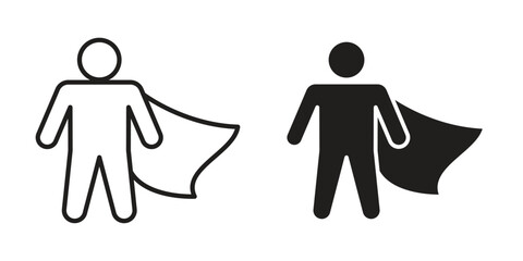 Hero icon concept outline symbol design. Simple element illustration. © Dan