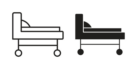 Hospital bed icon concept outline symbol design. Simple element illustration.