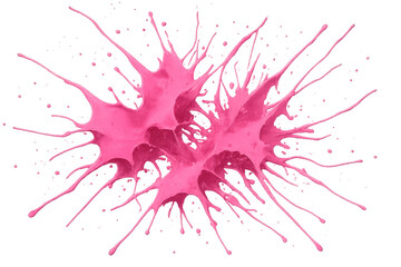 Obraz premium Pink paint splash creating an abstract liquid explosion texture on a transparent background