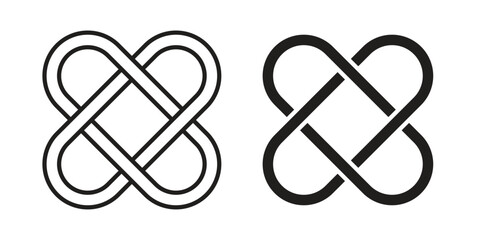 Interlocking icon concept outline symbol design. Simple element illustration.
