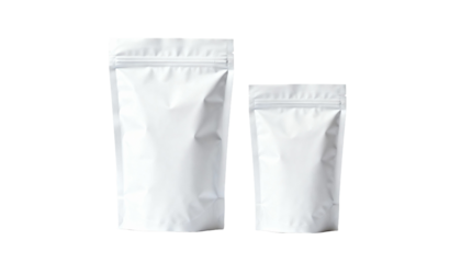 Two modern blank resealable pouches for product packaging mockups offer versatile design possibilities for branding projects and marketing campaigns