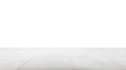 Minimalist light gray floor with transparent background