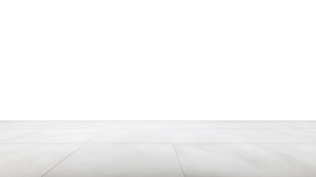 Minimalist light gray floor with transparent background