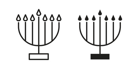 Menorah icon concept outline symbol design. Simple element illustration.