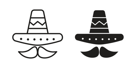 Mexican Hat icon concept outline symbol design. Simple element illustration.