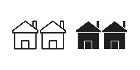 Neighborhood icon concept outline symbol design. Simple element illustration.