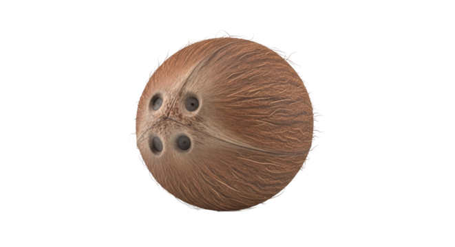 3D Coconut Icon Clean Smooth Render on White Background  PNG Clean