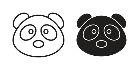 Panda bear icon concept outline symbol design. Simple element illustration.