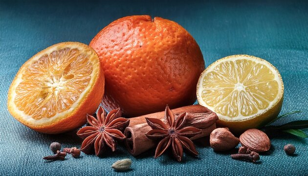 Fresh Citrus And Spices Flavorful And Delicious Ingredients For Winter Recipes And Enjoyment