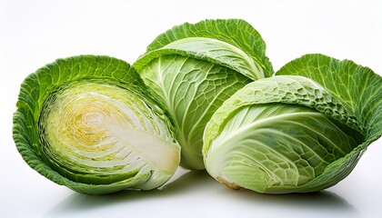 Fototapeta premium Fresh Cabbage Isolated On White Background