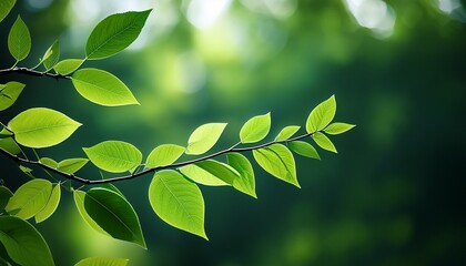 Obraz premium Green Leaves On A Branch