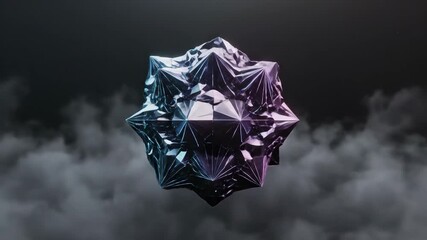 Dynamic digital art featuring floating 3d geometric shapes and luminous crystalline structures set against dark backgrounds - Powered by Adobe