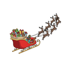 santa claus with sleigh