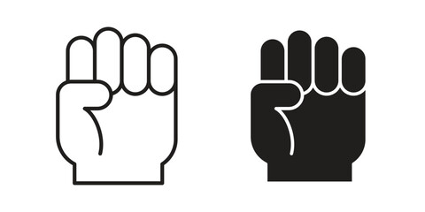 Rebellion icon concept outline symbol design. Simple element illustration.