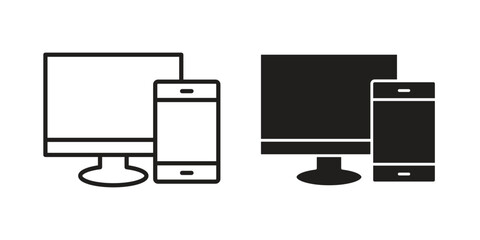 Responsive icon concept outline symbol design. Simple element illustration.