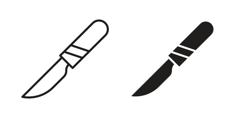 Scalpel icon concept outline symbol design. Simple element illustration.