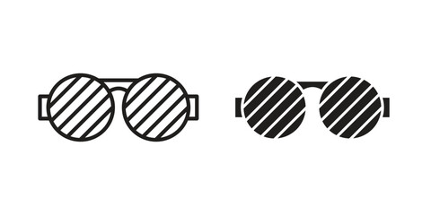 Shutter sunglasses icon concept outline symbol design. Simple element illustration.