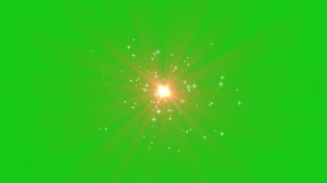 golden dust glitter with sun light on solid colour background. lens streak alpha channel animation and star glitter. lens flare bokeh lights animation for happy new year 2026