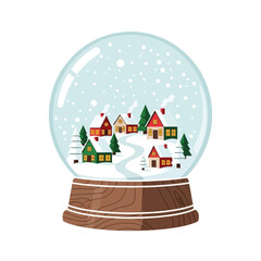 santa claus in the snow glass globe