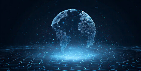 Digital Earth Globe Futuristic Network
