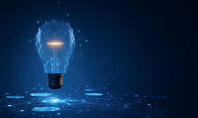 Glowing Networked Lightbulb, Abstract Idea