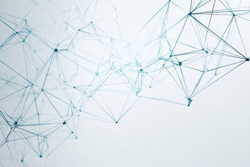 Abstract Network Mesh, Blue Hues, Digital Art