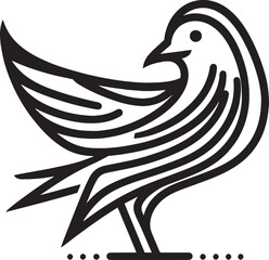 Obraz premium Pigeon vector icon. Black and white illustration of a bird