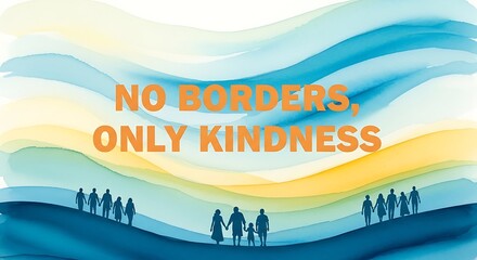 Artwork promoting kindness and unity, transcending borders with a message of compassion.