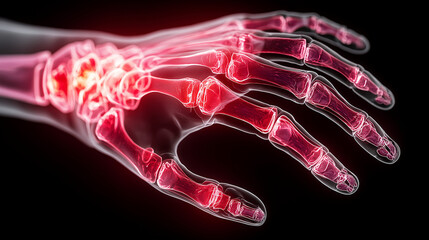 Human hand bones skeleton anatomy medical science healthcare arthritis