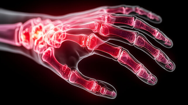 Human hand bones skeleton anatomy medical science healthcare arthritis